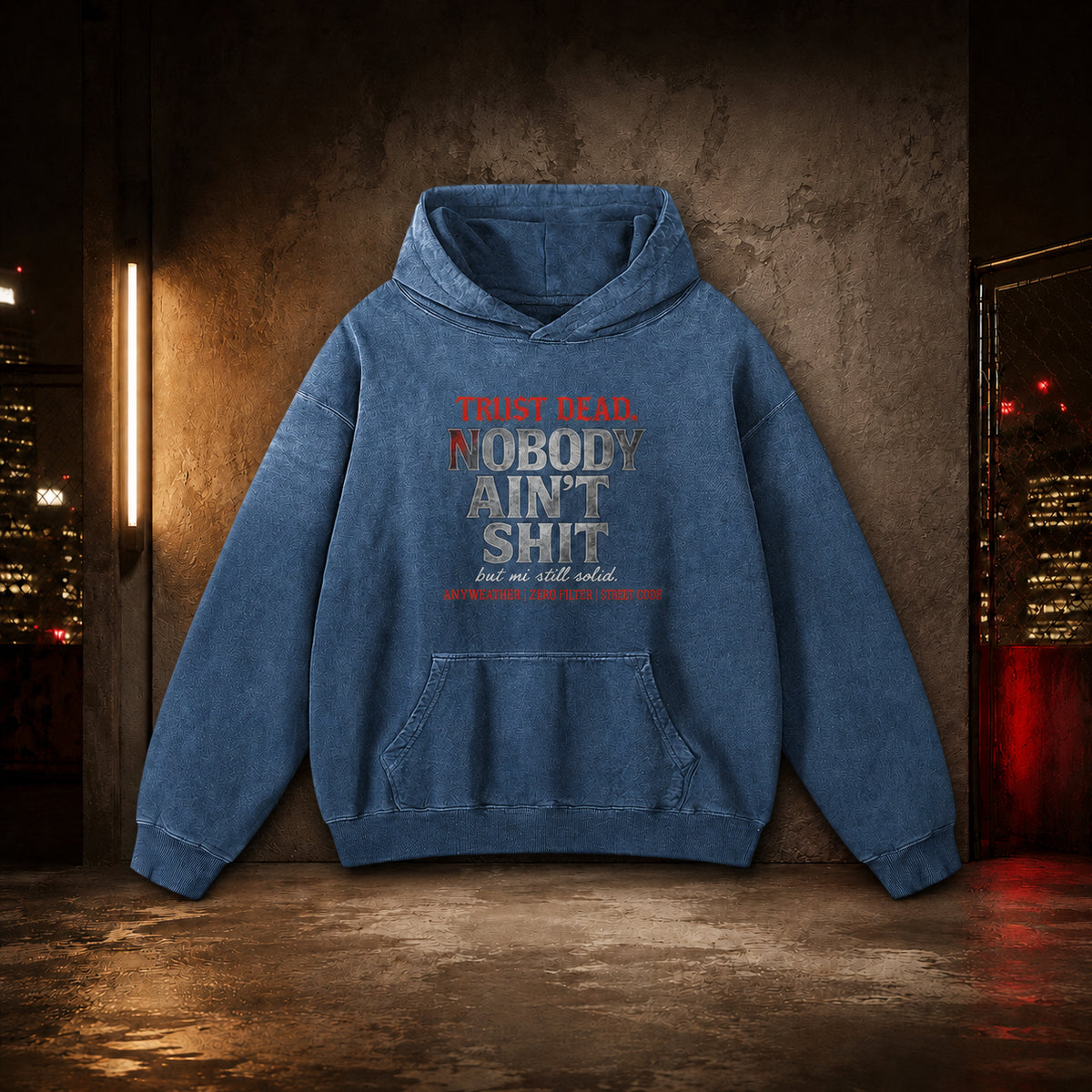 Nobody Ain’t Shit Sunfade Oversized Hoodie