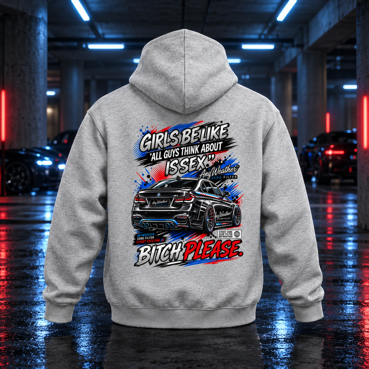 Girls Be Like Bitch Please Oversized Fleece Hoodie | AnyWeather