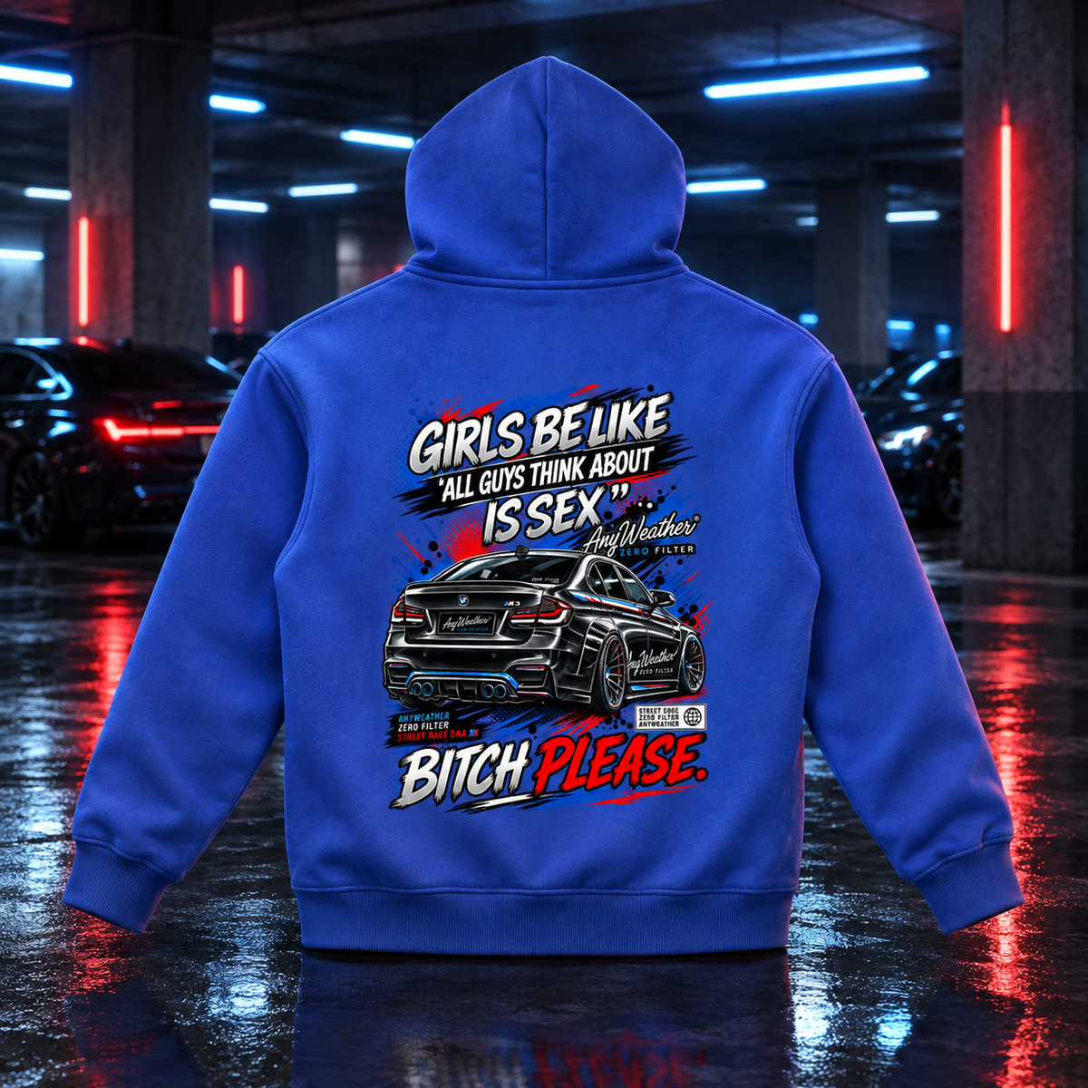 Girls Be Like Bitch Please Oversized Fleece Hoodie | AnyWeather