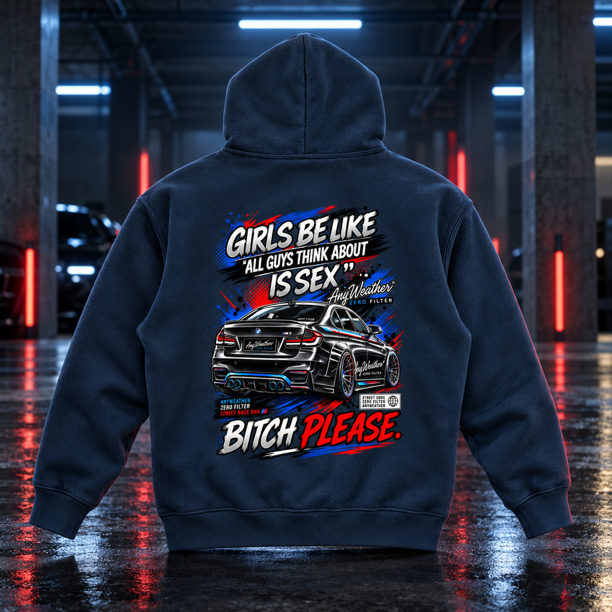 Girls Be Like Bitch Please Oversized Fleece Hoodie | AnyWeather