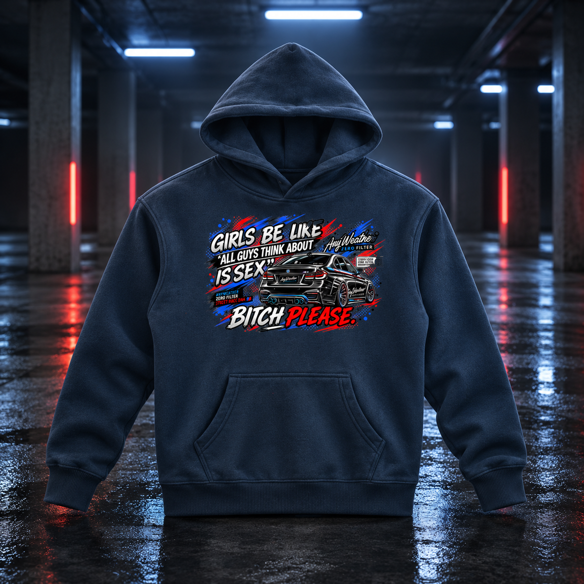 Girls Be Like Bitch Please Oversized Fleece Hoodie | AnyWeather