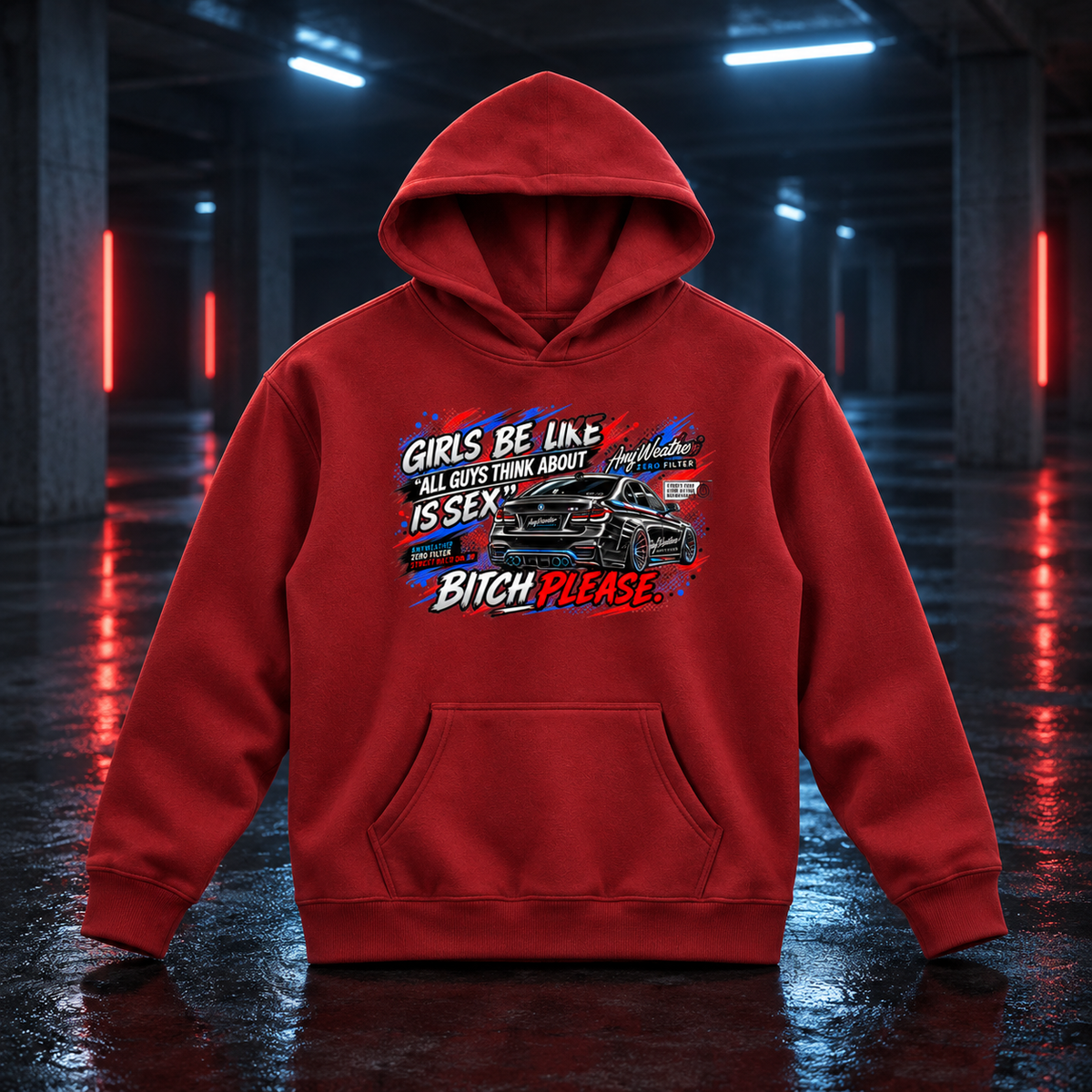 Girls Be Like Bitch Please Oversized Fleece Hoodie | AnyWeather