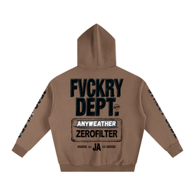 Fvckry Dept Oversize Fleeced Hoodie — Zero Filter | Street Code | Heavyweight Streetwear Pullover