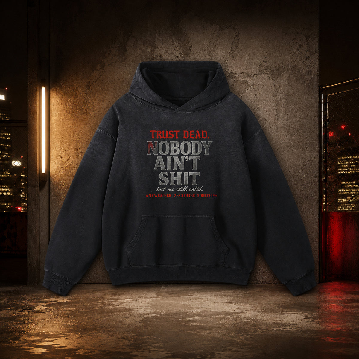 Nobody Ain’t Shit Sunfade Oversized Hoodie