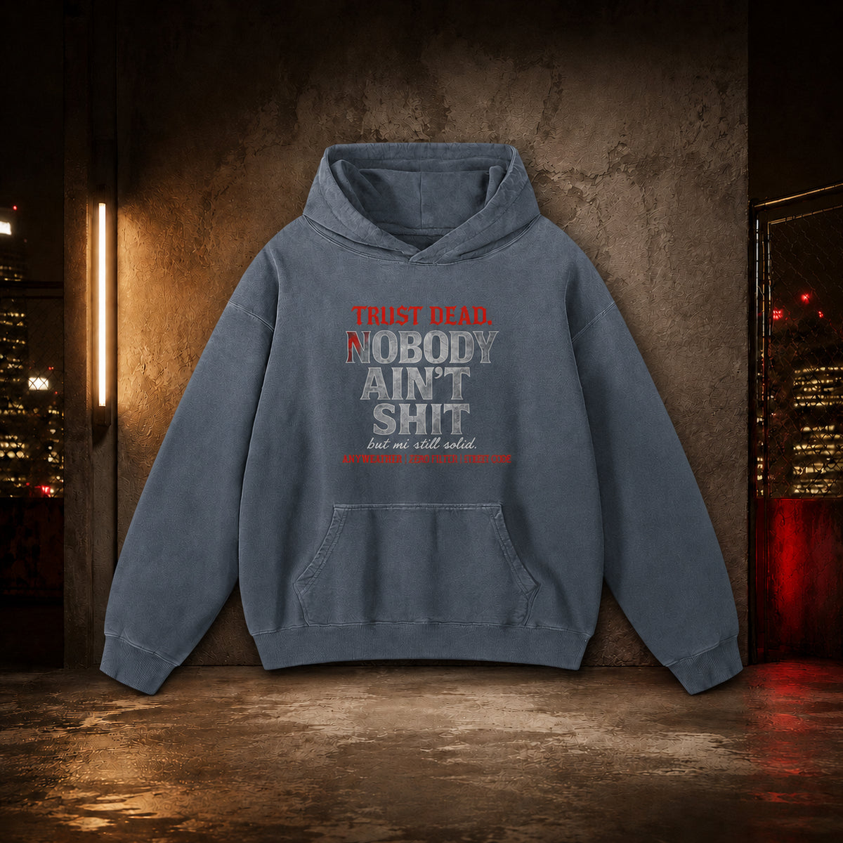 Nobody Ain’t Shit Sunfade Oversized Hoodie