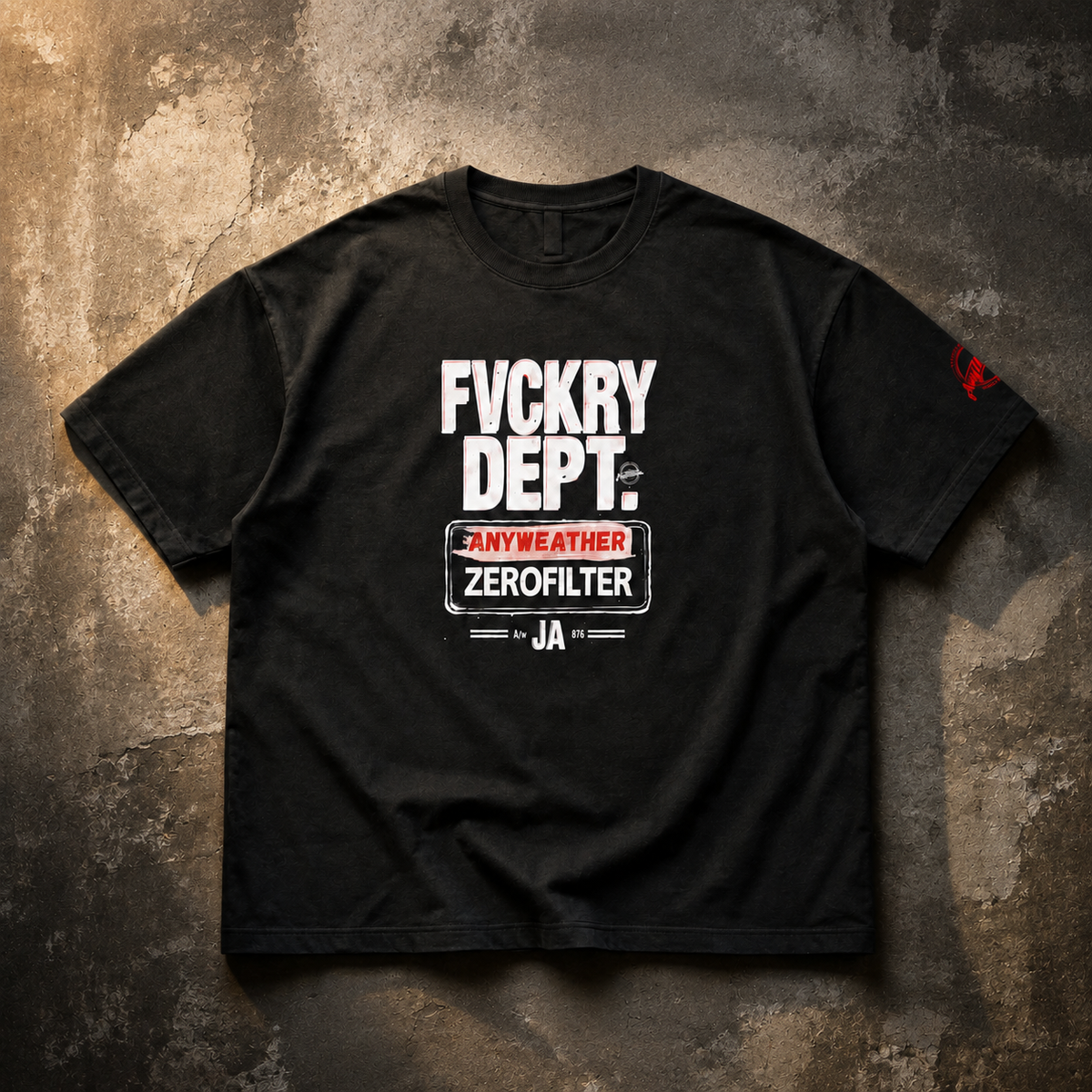 FVCKRY DEPT black T-shirt premium streetwear mockup