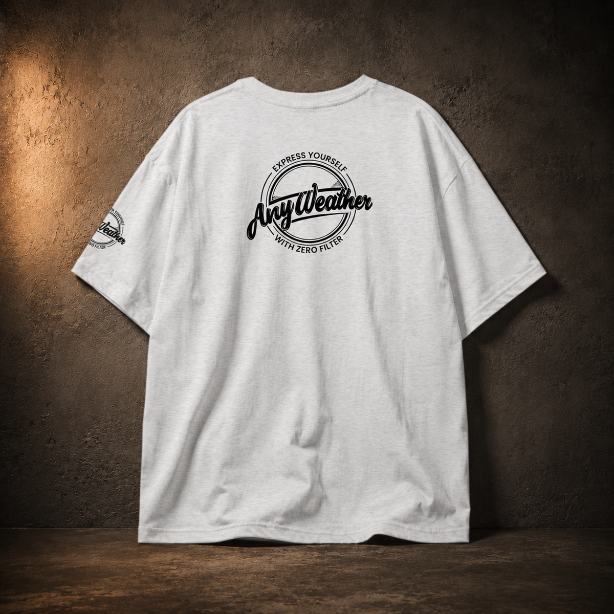 Pure Cotton Unisex T-Shirt in Flower Gray — back