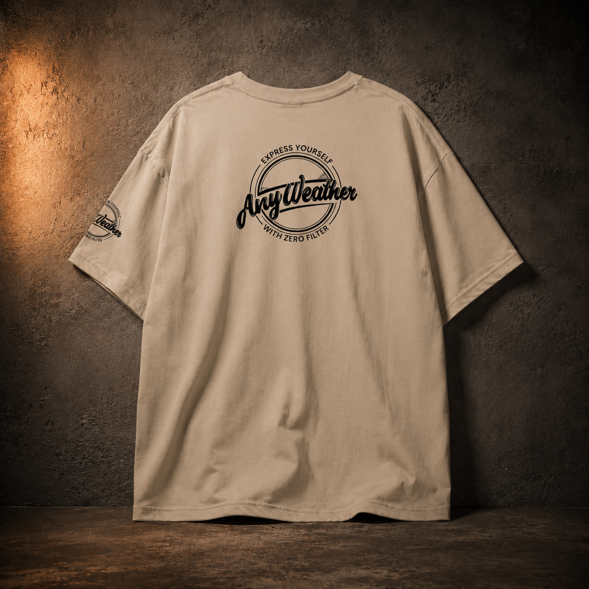 Pure Cotton Unisex T-Shirt in Khaki — back