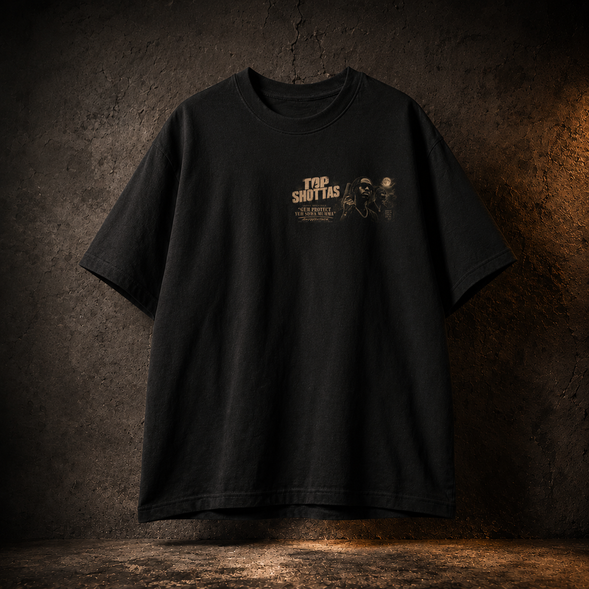 Top Shottas Teddy Brukshut T-Shirt in Black — front