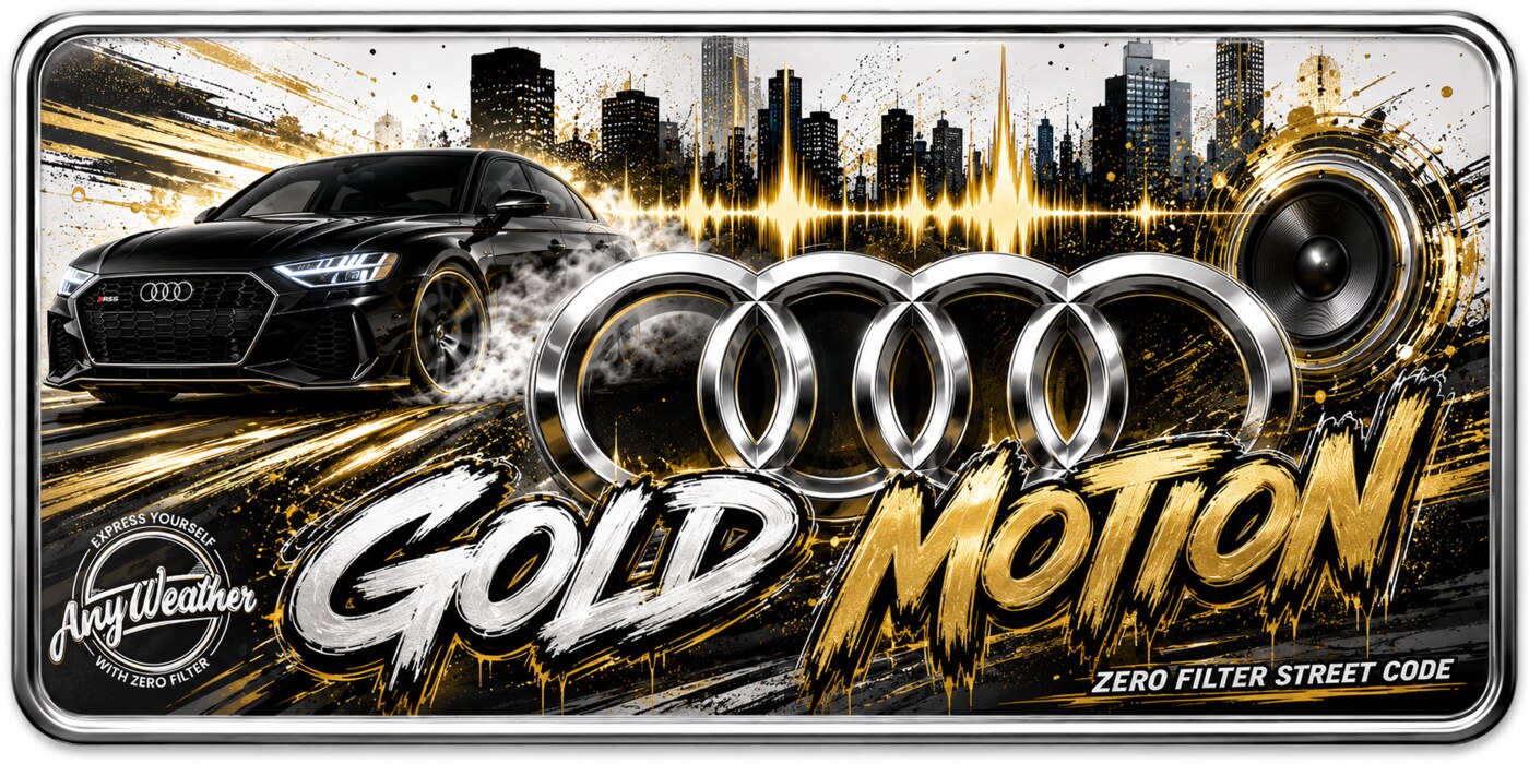 AnyWeather Gold Motion light custom license plate