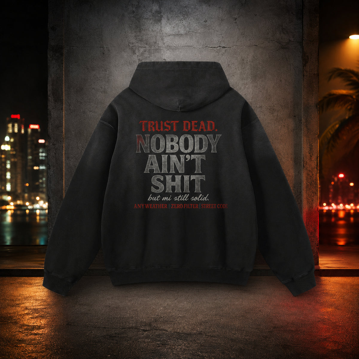 Nobody Ain’t Shit Sunfade Oversized Hoodie