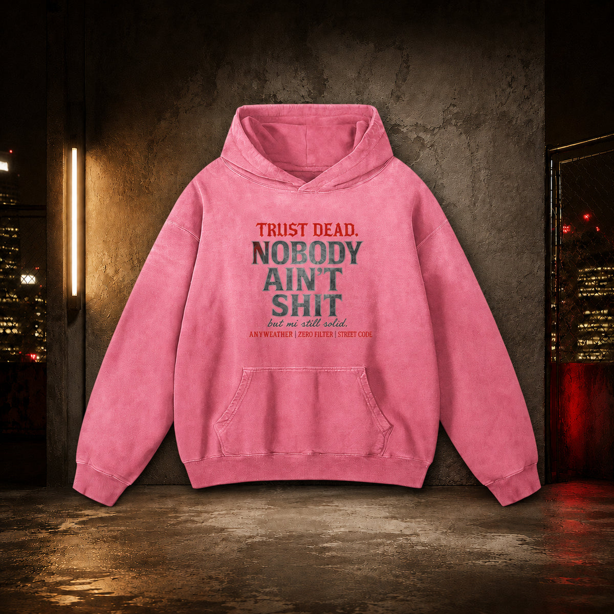 Nobody Ain’t Shit Sunfade Oversized Hoodie