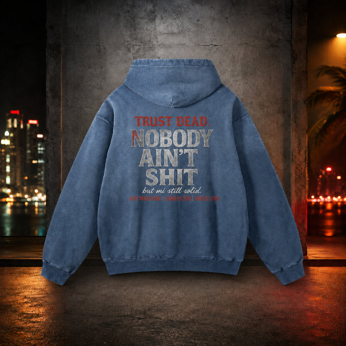 Nobody Ain’t Shit Sunfade Oversized Hoodie