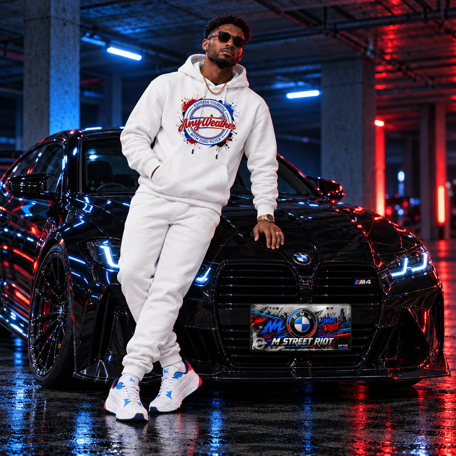 Anyweather,ZeroFilter,Hoodie,Streetwear,Graphic,Statement,Unisex,Fleece,Heavyweight,Automotive,CarCulture,Urban,Attitude,BitchPlease,StreetCode,WearYourTruth,ExpressYourself,WhiteHoodie