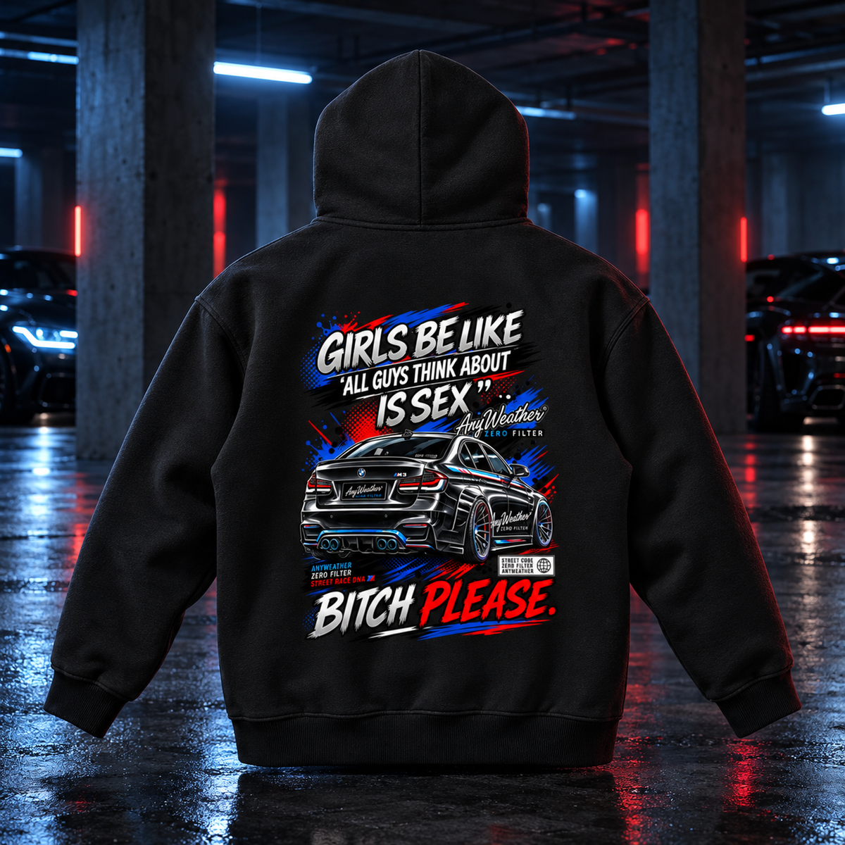 Girls Be Like Bitch Please Oversized Fleece Hoodie | AnyWeather