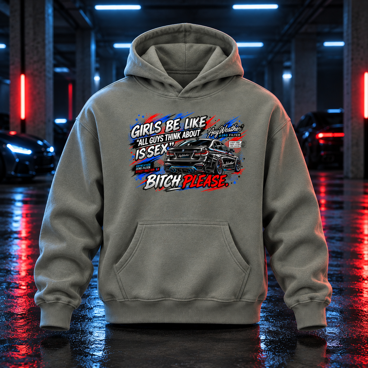 Girls Be Like Bitch Please Oversized Fleece Hoodie | AnyWeather