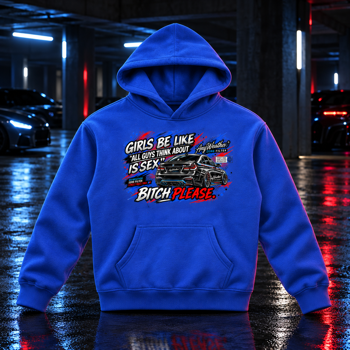 Girls Be Like Bitch Please Oversized Fleece Hoodie | AnyWeather