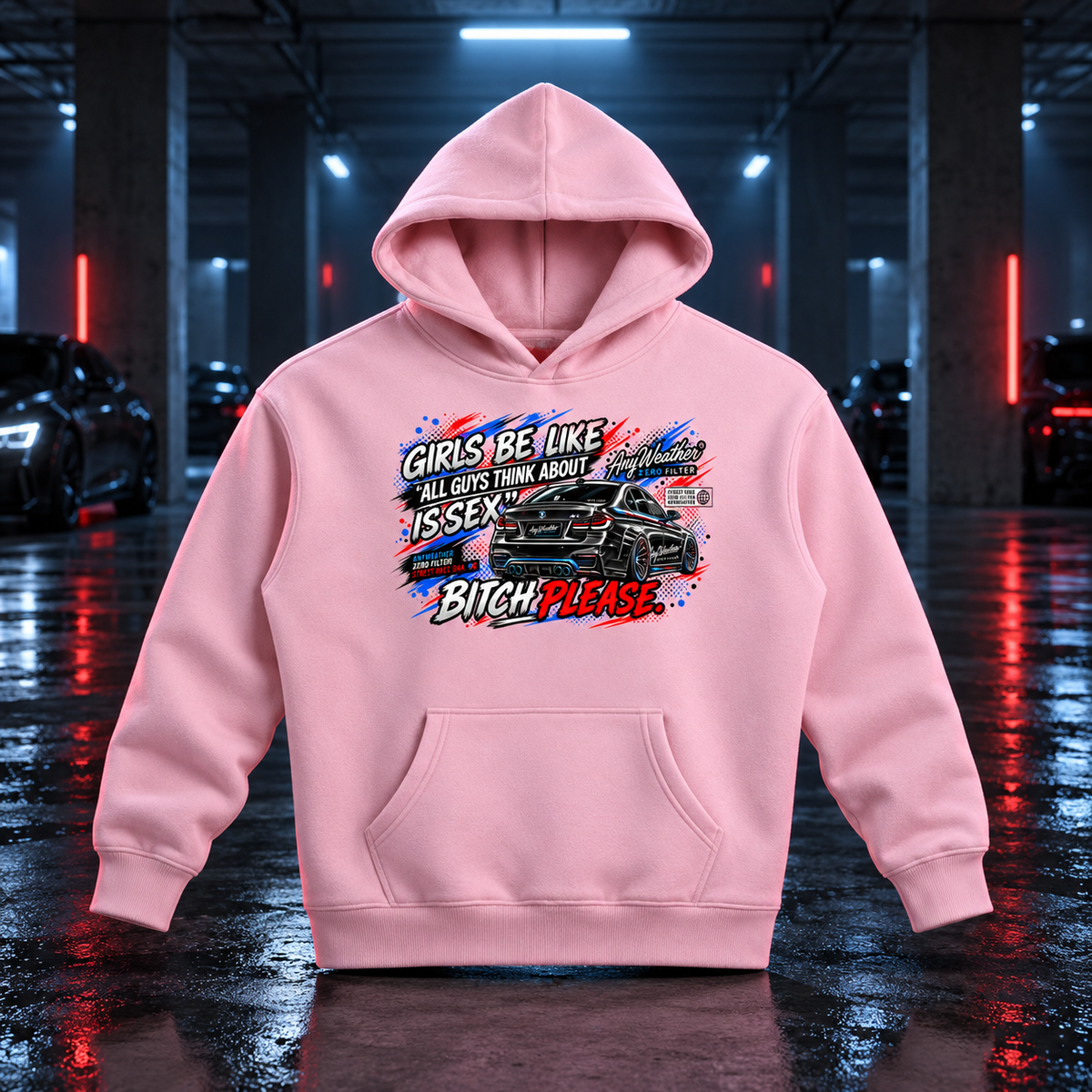 Girls Be Like Bitch Please Oversized Fleece Hoodie | AnyWeather