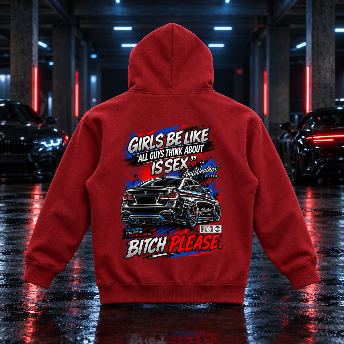 Girls Be Like Bitch Please Oversized Fleece Hoodie | AnyWeather