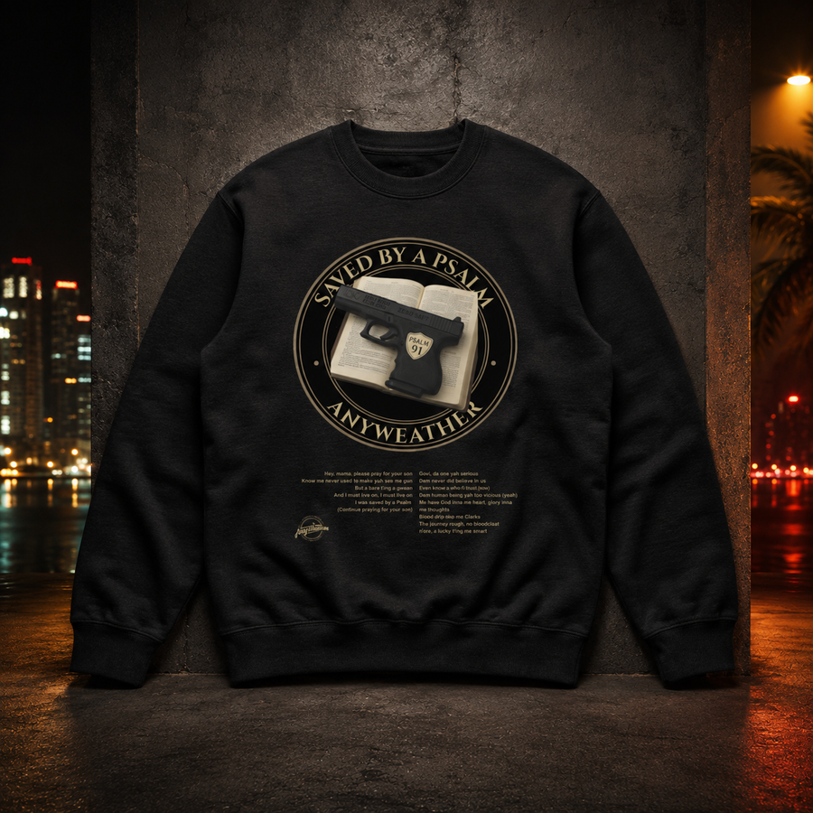 Black Heavyweight Crewneck ultra-realistic front view