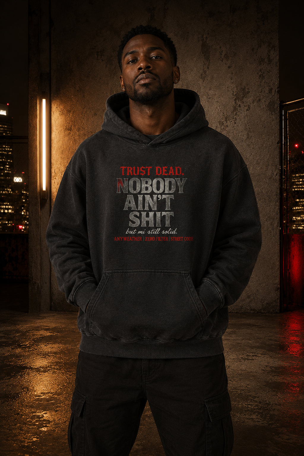 Nobody Ain’t Shit Sunfade Oversized Hoodie
