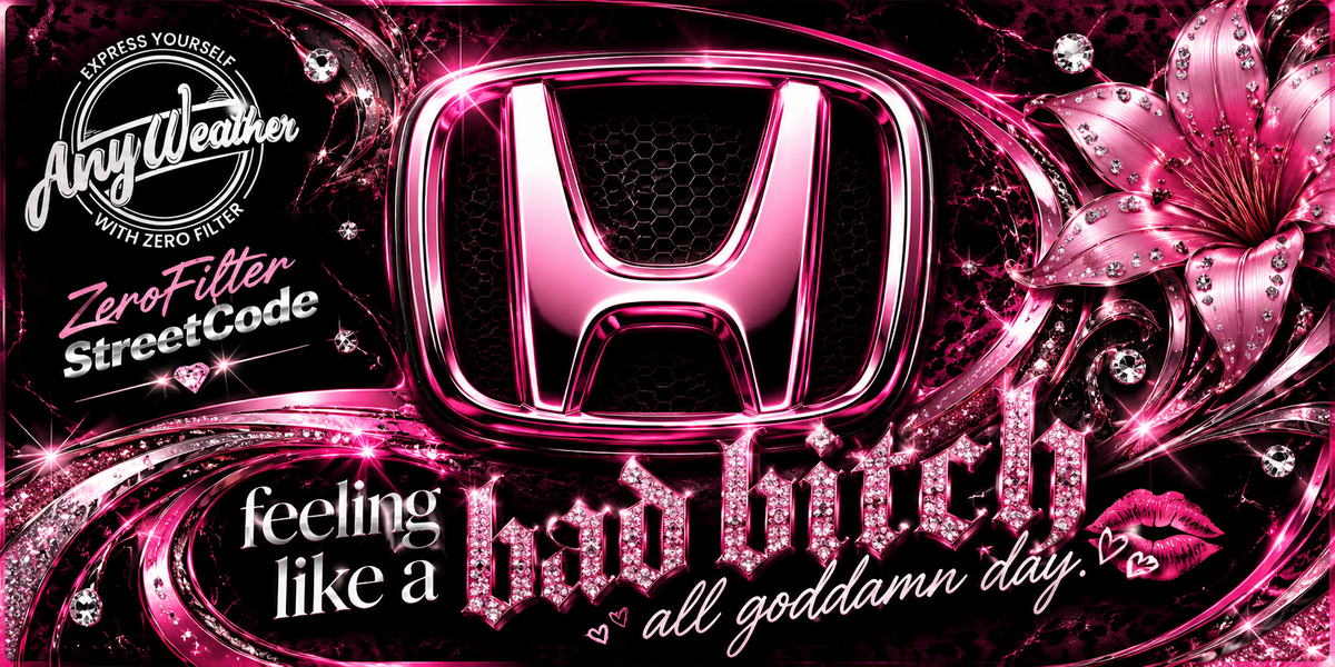 Honda Night Pink ready-made glossy plate