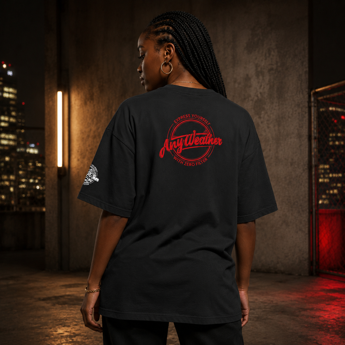 Fren Turn Snake Graphic T-Shirt Classic Black female model back view
