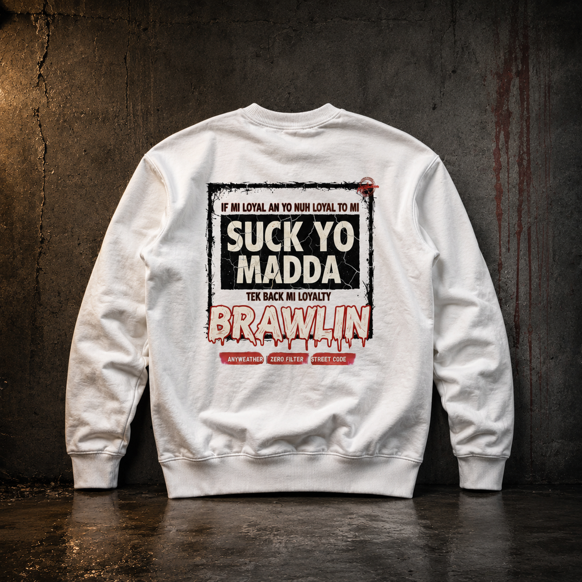 Graphic Sweatshirt White back ultra-realistic product view