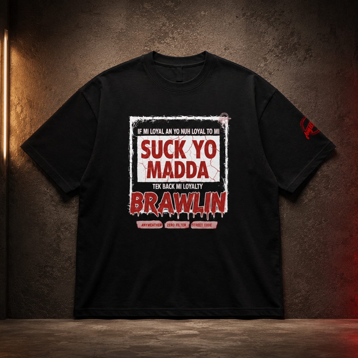 Loyalty Refunded oversized black T-shirt front product view