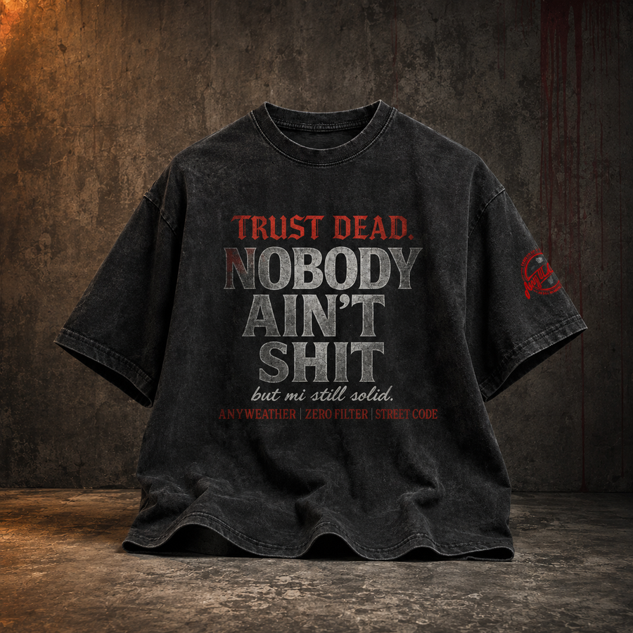 Black Nobody Ain't Shit oversized T-shirt premium product mockup