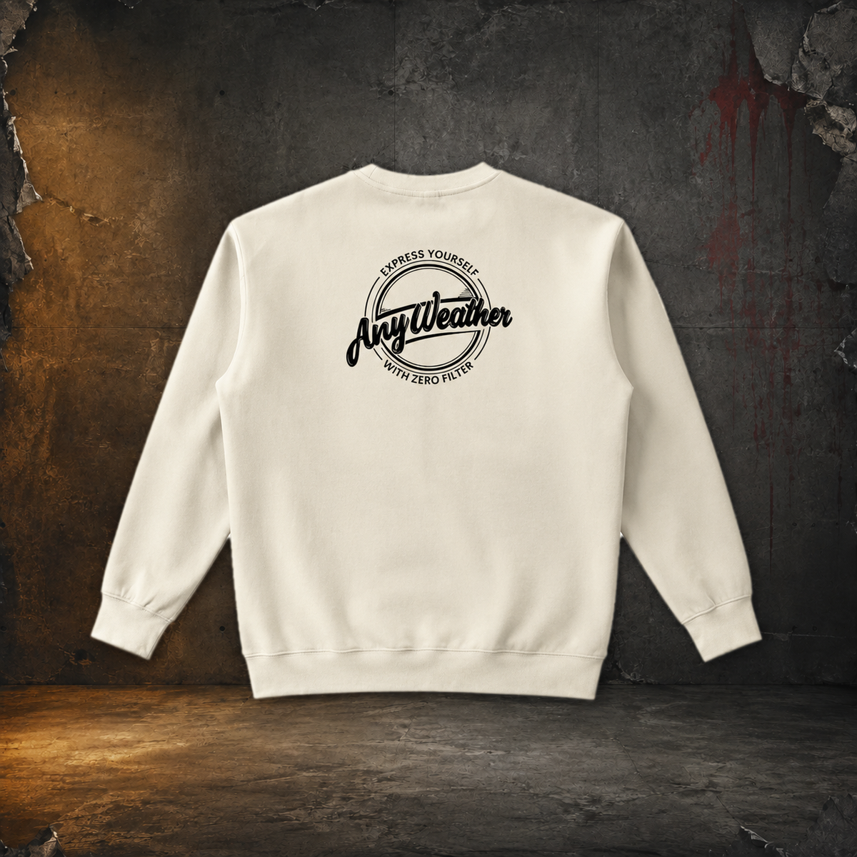AnyWeather camel heavyweight crewneck — back