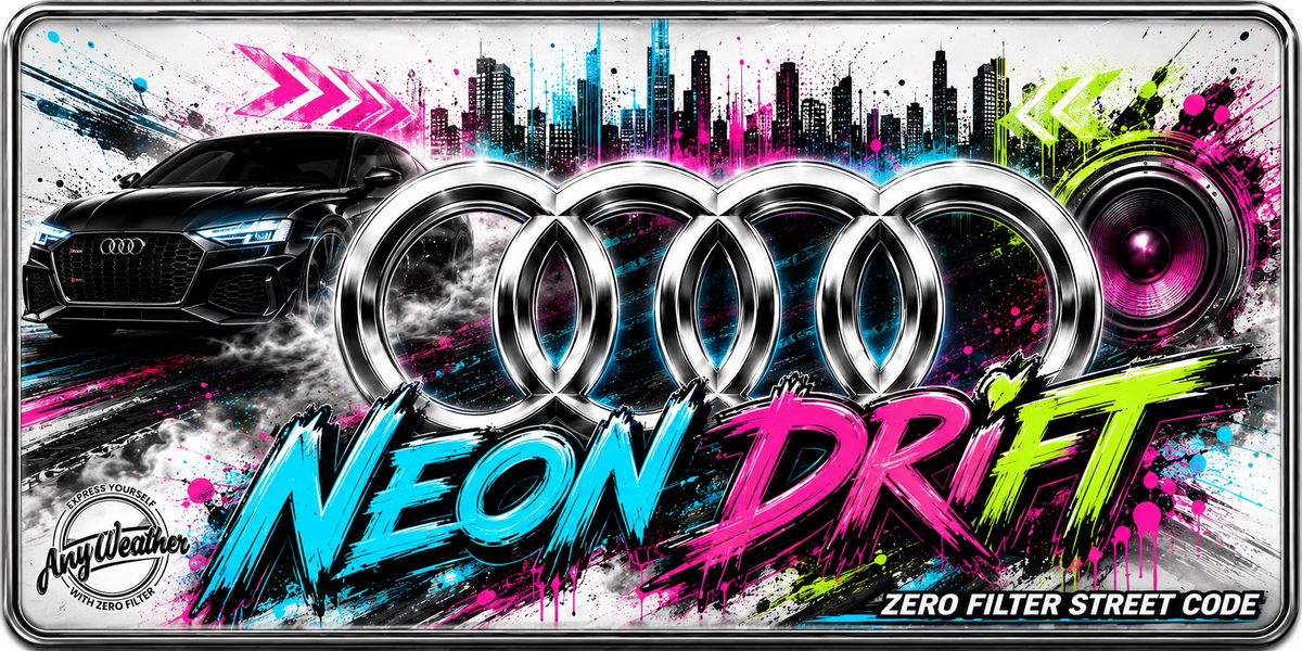 Audi Neon Drift ready-made glossy plate
