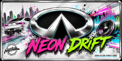 Infiniti Neon Drift ready-made glossy plate